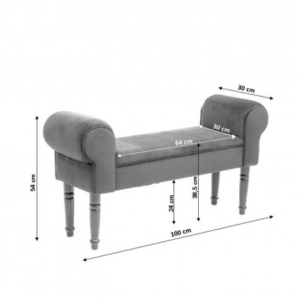 Banc Wing velours gris Kare Design