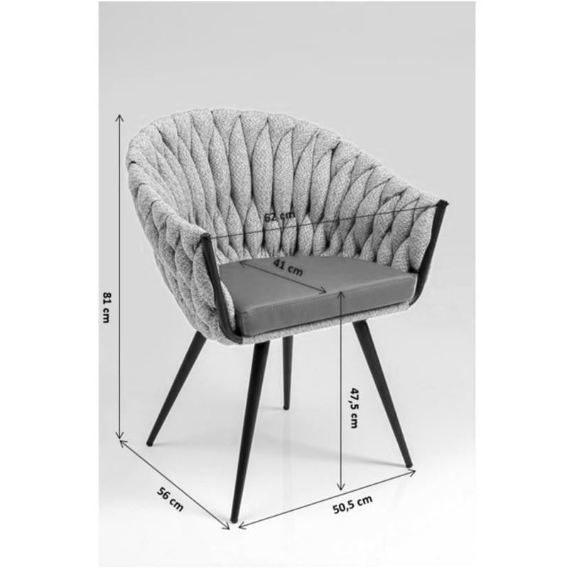 Chaise avec accoudoirs Knot marron Kare Design