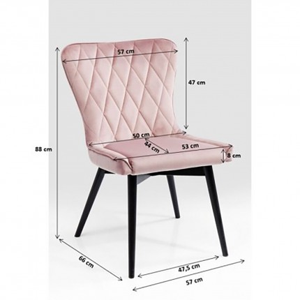 Chaise Marshall velours rose Kare Design