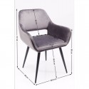 Chaise avec accoudoirs San Fransisco velours vert foncé Kare Design