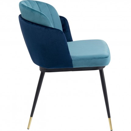 Chaise Hojas velours bleu Kare Design