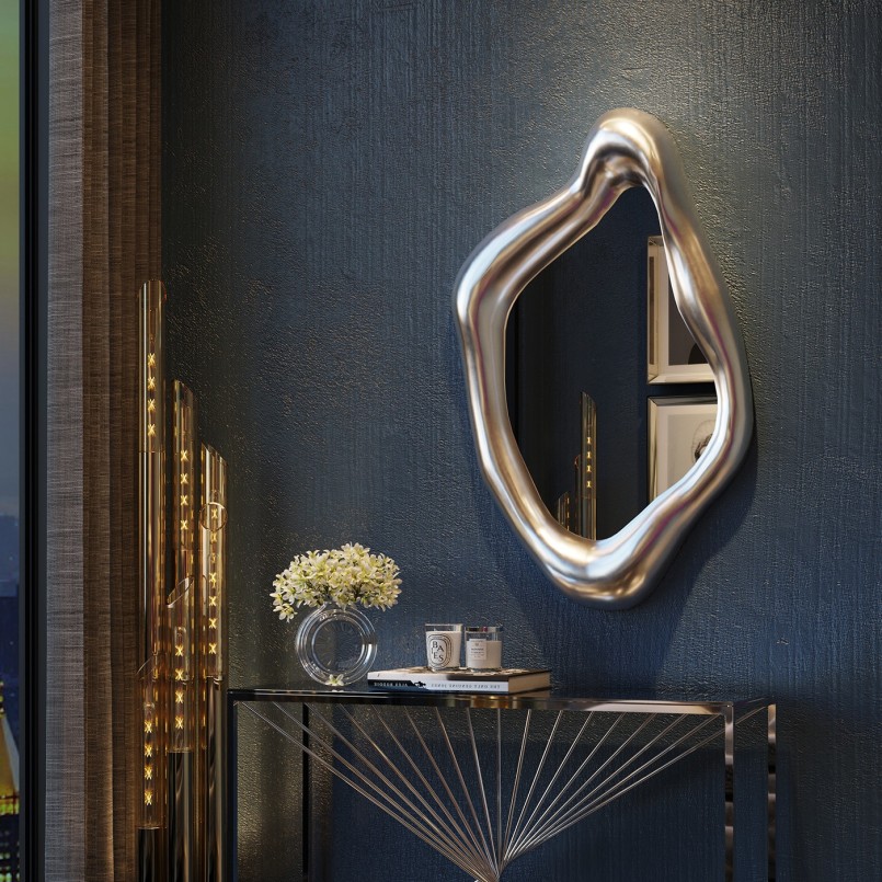Miroir Hologram argenté 119x76cm Kare Design