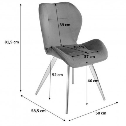 Chaise Viva velours vert et or Kare Design