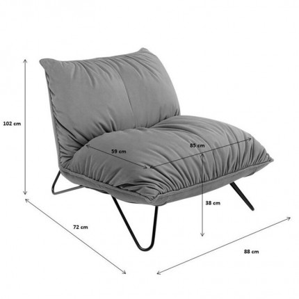 Fauteuil Port Pino velours jaune Kare Design