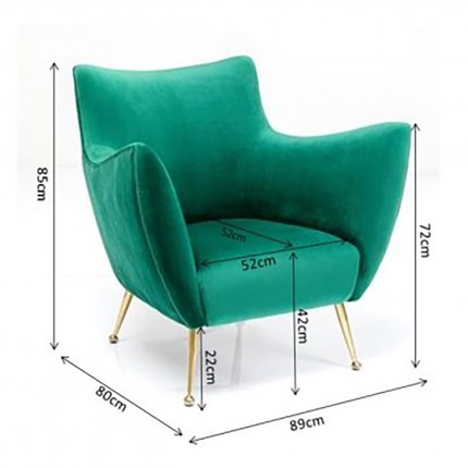 Fauteuil Goldfinger velours vert Kare Design