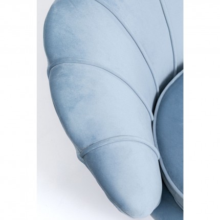 Fauteuil Water Lily velours bleu et acier doré Kare Design