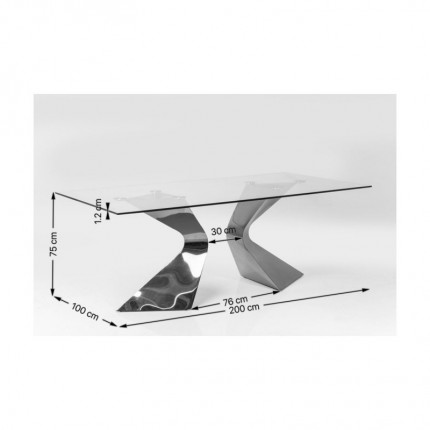 Table Gloria 200x100cm noire Kare Design