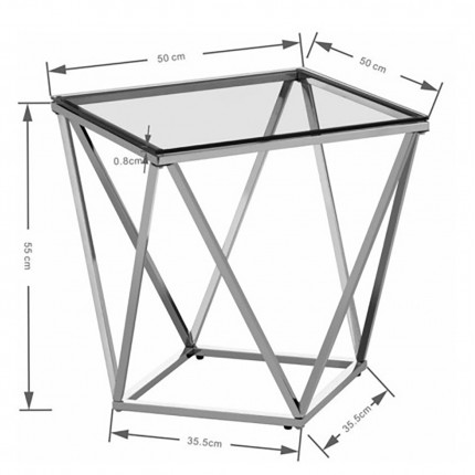 Table d'appoint Cristallo 50x50cm noire Kare Design