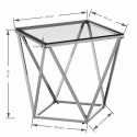 Table d'appoint Cristallo 50x50cm argentée Kare Design