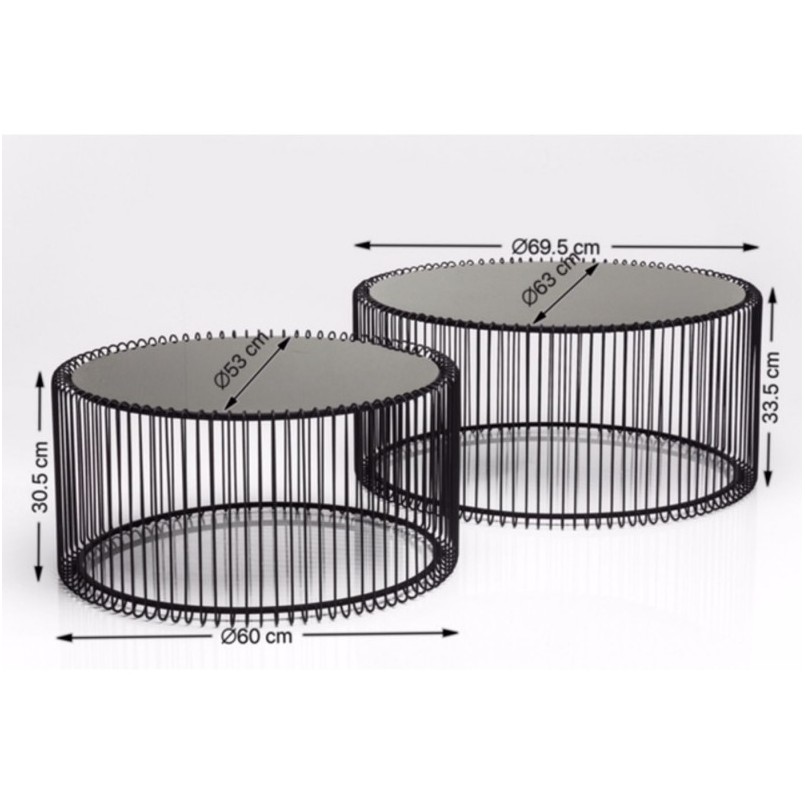 Coffee Table Wire White (2/Set) Kare Design