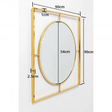 Miroir Stanford rond doré 90cm Kare Design