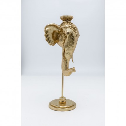 Bougeoir tête d'éléphant doré 49cm Kare Design
