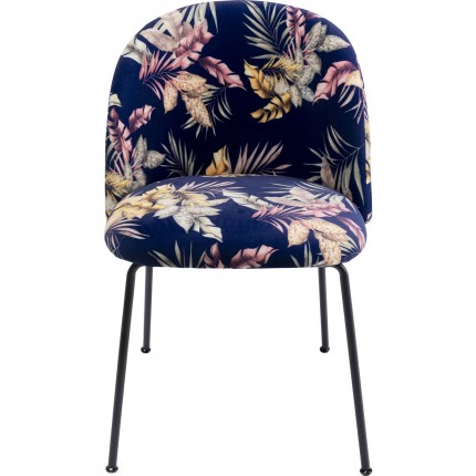 Chaise Cecil bleue fleurs Kare Design