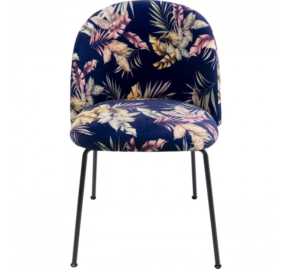 Chaise Cecil bleue fleurs Kare Design