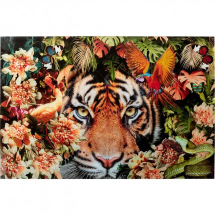 Tableau en verre tigre jungle 150x100cm Kare Design