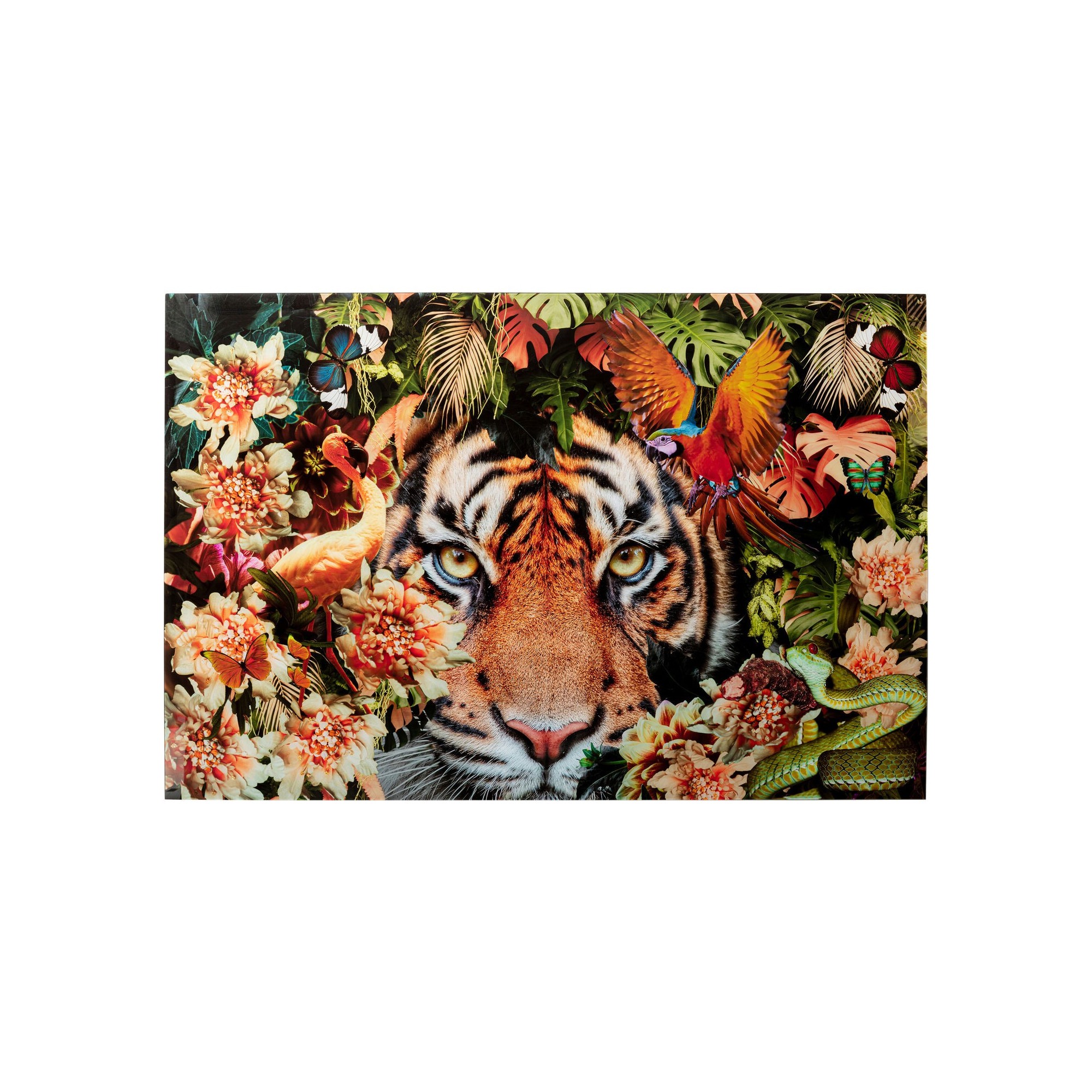 Tableau en verre Tiger on Hunt 150x100cm Kare Design