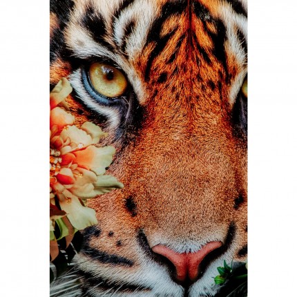 Tableau en verre Tiger on Hunt 150x100cm Kare Design