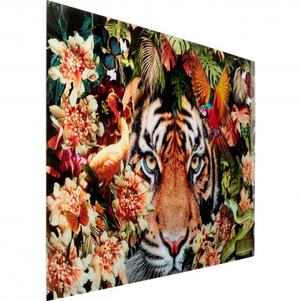 Tableau en verre Tiger on Hunt 150x100cm Kare Design