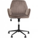Chaise de bureau pivotante Marisa velours gris Kare Design