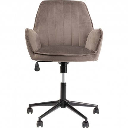 Chaise de bureau pivotante Marisa velours gris Kare Design