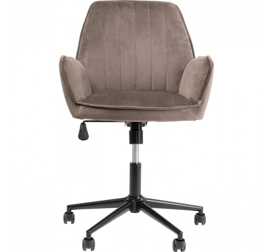 Chaise de bureau pivotante Marisa velours gris Kare Design