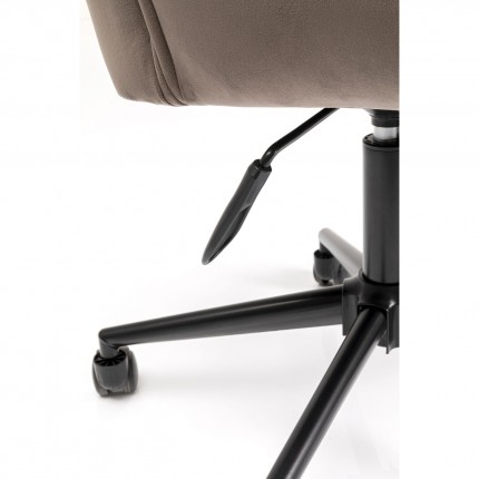 Chaise de bureau pivotante Marisa velours gris Kare Design