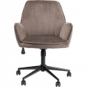 Chaise de bureau pivotante Marisa velours gris Kare Design