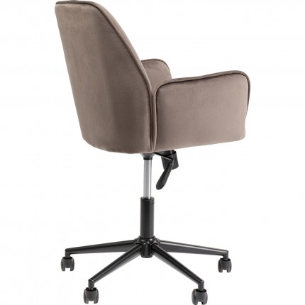 Chaise de bureau pivotante Marisa velours gris Kare Design