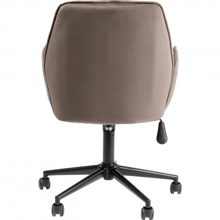Chaise de bureau pivotante Marisa velours gris Kare Design