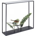 Console noire feuilles tropicales 100x25cm Kare Design
