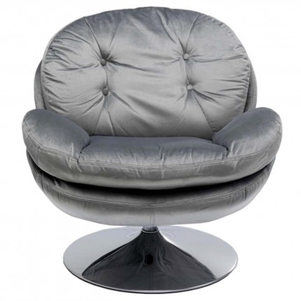 Fauteuil pivotant Cosy velours gris Kare Design