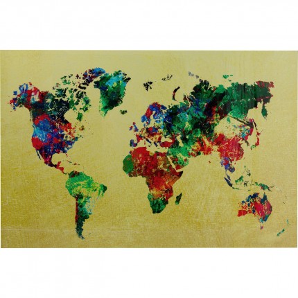 Tableau en verre carte du monde 150x100cm Kare Design
