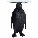 Table d\'appoint pingouin noir plateau verre Kare Design