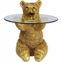 Table d'appoint ours doré plateau verre Kare Design