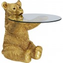 Table d'appoint ours doré plateau verre Kare Design