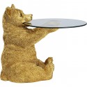 Table d'appoint ours doré plateau verre Kare Design