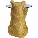 Table d'appoint ours doré plateau verre Kare Design