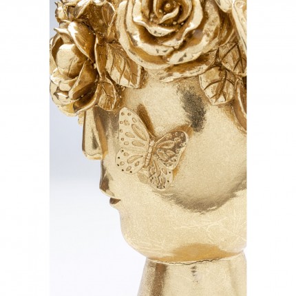 Vase doré couronne fleurs 30cm Kare Design