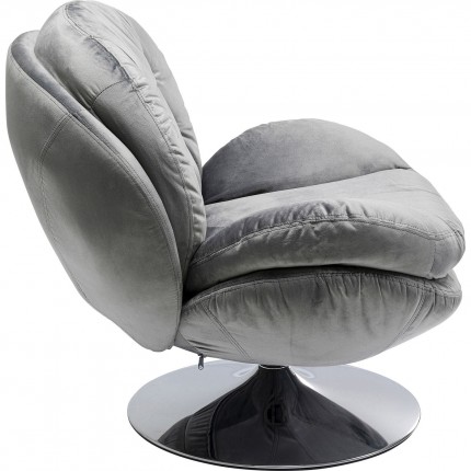 Fauteuil pivotant Cosy velours gris Kare Design