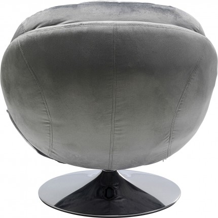 Fauteuil pivotant Cosy velours gris Kare Design