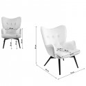 Fauteuil Vicky blanc velours rose Kare Design
