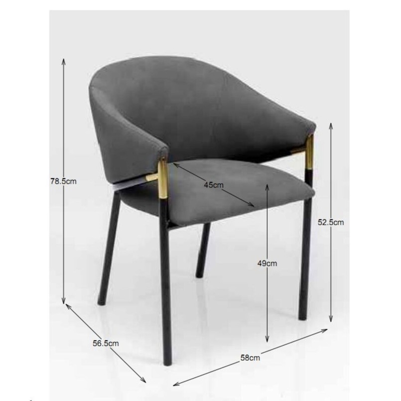 Chaise avec accoudoirs Boulevard grise Kare Design