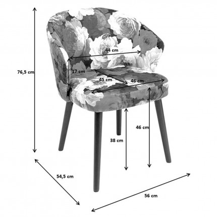 Chaise avec accoudoirs Pivoines jaunes Kare Design