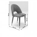 Chaise Iris velours bleu Kare Design