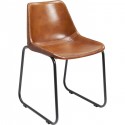 Chaise Vintage cuir marron Kare Design