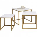 Tables d'appoint Key West dorées set de 3 Kare Design