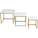Tables d'appoint Key West dorées set de 3 Kare Design