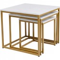 Tables d'appoint Key West dorées set de 3 Kare Design