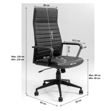 Chaise de bureau Labora haute blanche Kare Design