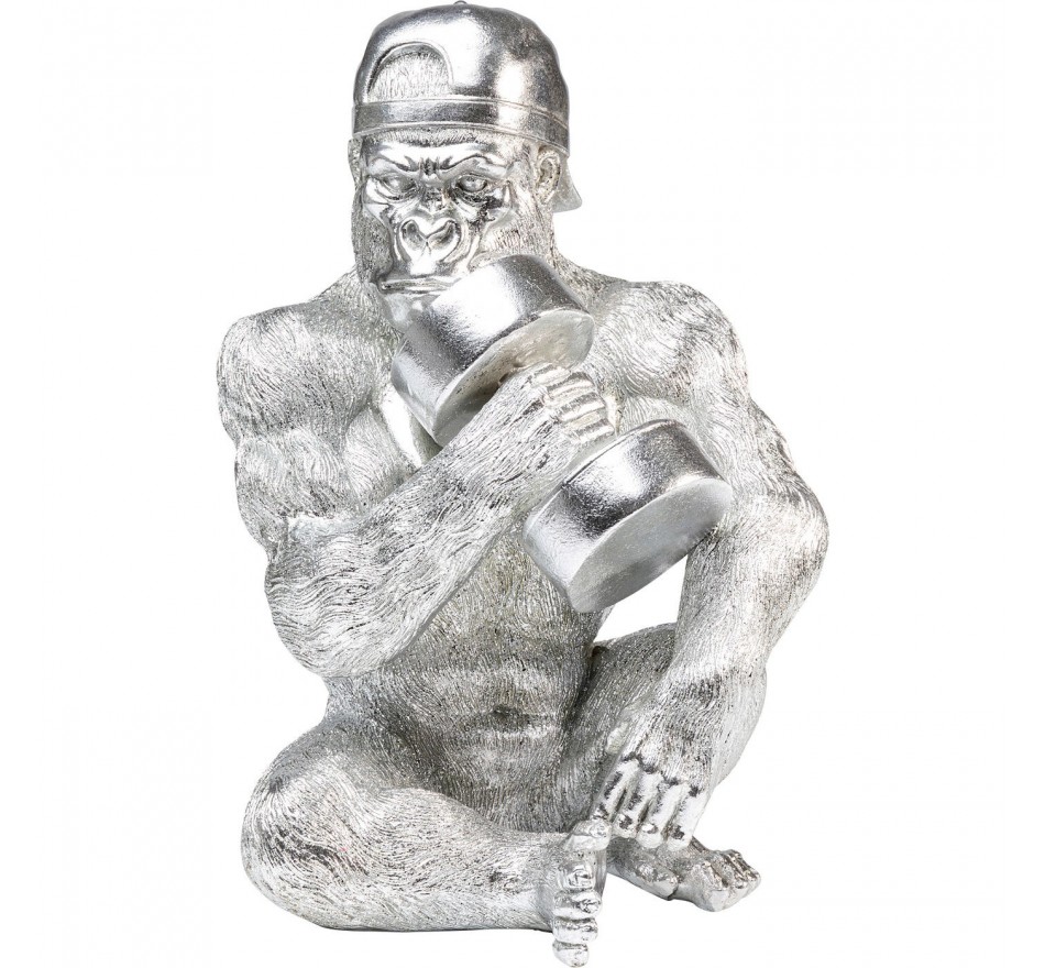 Déco singe musclé argenté Kare Design
